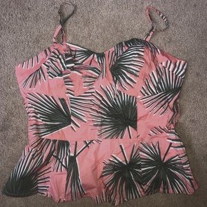 Coral tank with ruffle